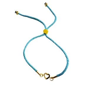 Turquoise Macrame Heart Center Adjustable Bracelet
